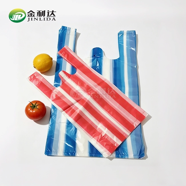 Plastic Stripe Vest Bag